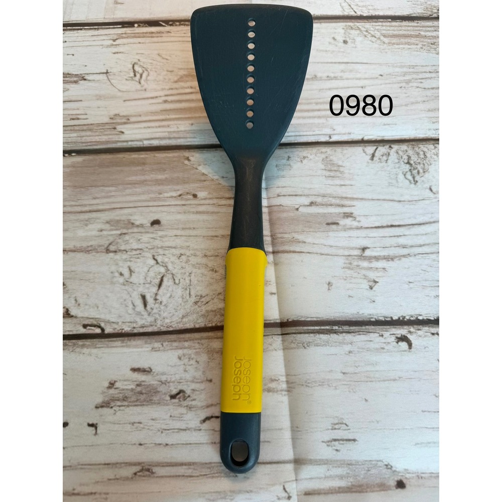 Joseph Joseph Elevate Slotted Spatula Turner Grey Yellow Weighted Handle 0980